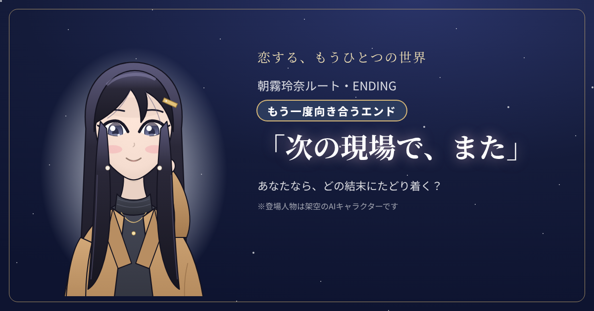朝霧玲奈ルートの結末「次の現場で、また」